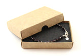 garnet red burgundy anklet jewelry small beads 4mm 4 mm minimalist for women women's with sterling golden silver 925 2
