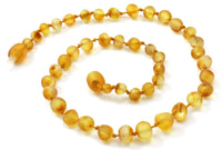 raw unpolished amber baltic necklace honey round bead golden jewelry kids children teething baby