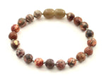 bracelet anklet gemstone leopardskin jasper pink 6mm 6 mm for women women's girl girl's