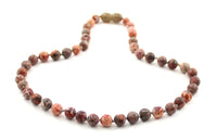 Collar de jaspe de piel de leopardo, joyería rosa anudada con cuentas de 6mm, cuentas de 6 mm para mujer, 3