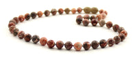 Collar de jaspe de piel de leopardo, joyería rosa anudada con cuentas de 6mm, cuentas de 6 mm para mujer, 4