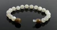 white bracelet anklet gemstone moonstone jewelry beaded 6mm 6 mm knotted for girl girl's women 4