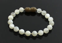white bracelet anklet gemstone moonstone jewelry beaded 6mm 6 mm knotted for girl girl's women