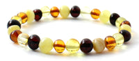 Adult, Cognac, Amber, Baltic, Stretch, Bracelet, Beaded, Certified, Real, Mix, Multicolor 4