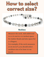 size guide for selecting correct amber necklace jewelry sizing