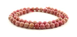 rhodonite 6mm 6 mm beads strand strands pink natural supplies gemstone 3