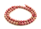 rhodonite 6mm 6 mm beads strand strands pink natural supplies gemstone