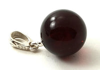 pendant, amber, cherry, baltic, jewelry, silver, ball, round 4
