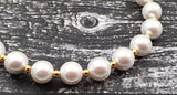 shell pearls pearl bracelet jewelry jewellery white 6mm 6 mm gemstone beaded with sterling silver 925 women golden men adult 4