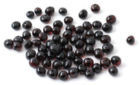 třešeň, jantar, korálky, baltské, vrtané, volné, černé, barokní, kulaté, 4mm, 5mm