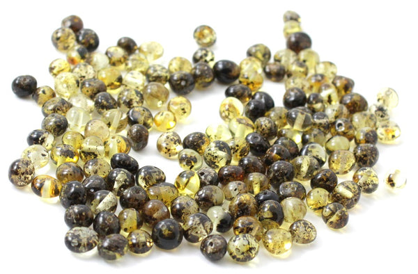beads, amber, green, baltic, polished, green, baroque, round, drilled