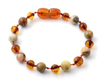 anklet amber bracelet amber baltic cognac brown baroque crazy agate gemstone 6mm 6 mm teething