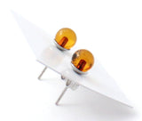 Stud, Amber, Studs, Silver, Cognac, 4 mm, 5 mm, tiny, small, Earrings 4