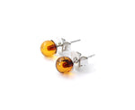Stud, Amber, Studs, Silver, Cognac, 4 mm, 5 mm, tiny, small, Earrings 2