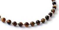 Anklet Minimalist Tiger Eye Silver Gemstone Sterling 925 Golden Small Tiny Tiger's Tigers' Brown Beaded 4mm 4 mm Jewelry 4