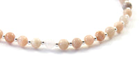 sunstone pink gemstone anklet with sterling silver golden 925 beaded for women jewelry 4mm 4 mm 4