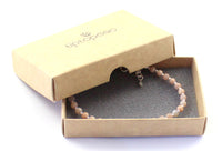 sunstone pink gemstone anklet with sterling silver golden 925 beaded for women jewelry 4mm 4 mm 2