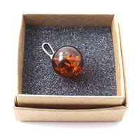 cognac, pendant, round, ball, amber, baltic, jewelry, sterling silver 925 3