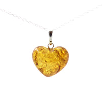 Pendant, Baltic, Heart, Honey, Silver, Golden, Jewelry, Amber, Sterling 925