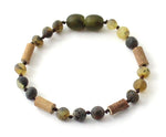bracelet, amber, raw, hazelwood, wood, wooden, baltic, unpolished, green, natural, jewelry