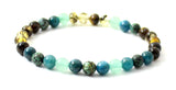 aventurine, amber, blue, green, polished, stretch, bracelet, jewelry, elastic band, apatite, african turquoise, round, elastic band 3