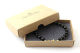 obsidian bracelet black jewelry with sterling silver 925 golden beaded gemstone for men women 6mm 6 mm 2