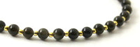 anklet, minimalist, sterling silver 925, obsidian, golden sheen, jewelry, jewellery, black, golden sheen 4