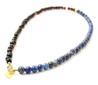necklace, blue, lapis lazuli, gemstone, amber, polished, cherry, black, baroque, jewelry, sterling silver 925, golden 4