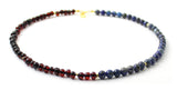 necklace, blue, lapis lazuli, gemstone, amber, polished, cherry, black, baroque, jewelry, sterling silver 925, golden 6