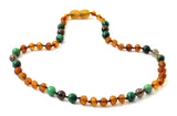 necklace, amber, raw, cognac, unpolished, smoky quartz, gray, african jade, dark green, baltic, teething, jewelry 3