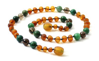 necklace, amber, raw, cognac, unpolished, smoky quartz, gray, african jade, dark green, baltic, teething, jewelry