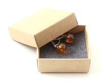 Ball, Earrings, Sterling Silver 925, Amber, Round, Jewelry, Cognac 2
