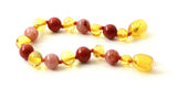 bracelets, amber, teething, red jasper, wholesale, suntone, in bulk, anklets, honey, golden, polished 3