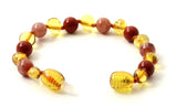 bracelets, amber, teething, red jasper, wholesale, suntone, in bulk, anklets, honey, golden, polished 4
