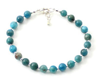 apatite bracelet blue jewelry jewellery 6mm 6 mm gemstone sterling silver 925 golden for men women 5