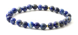 lapis lazuli blue gemstone bracelet 6mm 6 mm jewelry stretch golden with sterling silver for men women 2