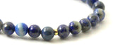 lapis lazuli blue gemstone bracelet 6mm 6 mm jewelry stretch golden with sterling silver for men women 3