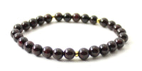 garnet bracelet burgundy for women jewelry with sterling silver golden 925 gemstone 6mm 6 mm stretch elastic band 4