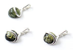 pendants, amber, wholesale, for necklace, baltic, sterling silver 925, green, cognac, jewelry in bulk