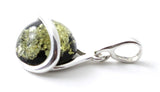pendant, silver, amber, sterling 925, jewelry, baltic, green 3