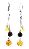 multicolor, earrings, mix, amber, baltic, drop, dangle, wholesale, in bulk, jewelry, sterling silver 925 2