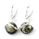 green, earrings, amber, jewelry, silver, sterling 925, drop, oval 4