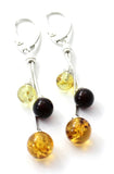 multicolor, earrings, mix, amber, baltic, drop, dangle, wholesale, in bulk, jewelry, sterling silver 925 4