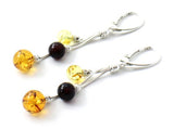 multicolor, earrings, mix, amber, baltic, drop, dangle, wholesale, in bulk, jewelry, sterling silver 925 3