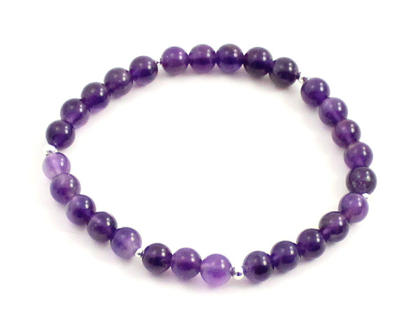amethyst bracelet jewelry for women woman men with sterling silver 925 6mm 6 mm 4mm 4 mm violet purple