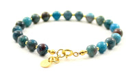 apatite bracelet blue jewelry jewellery 6mm 6 mm gemstone sterling silver 925 golden for men women 3