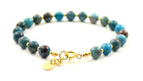 apatite bracelet blue jewelry jewellery 6mm 6 mm gemstone sterling silver 925 golden for men women 3