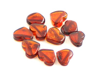 heart hearts amber baltic for jewelry making necklace drilled top