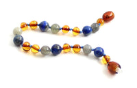 lapis lazuli amber anklet labradorite bracelet beaded jewelry teething baby boy boys blue gray 3