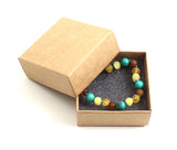 bracelet amber baltic raw unpolished mix multicolor teething turquoise green gemstone beaded 2